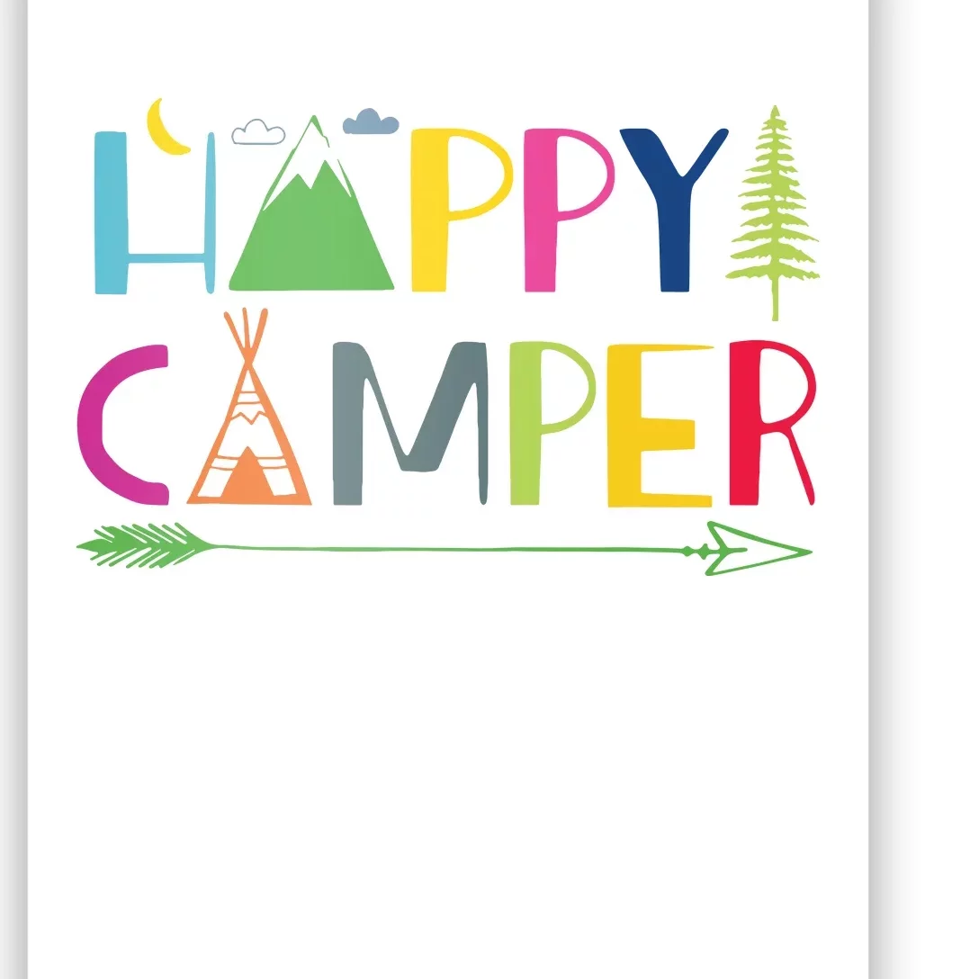 Arrow Camper Happy Summer Camp Camping Gift Women Poster