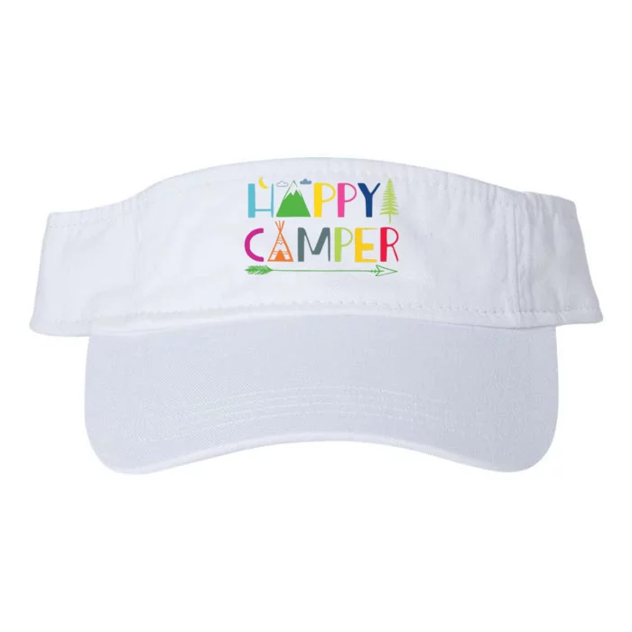 Arrow Camper Happy Summer Camp Camping Gift Women Valucap Bio-Washed Visor