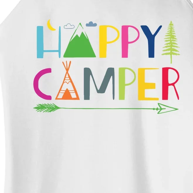 Arrow Camper Happy Summer Camp Camping Gift Women Women’s Perfect Tri Rocker Tank