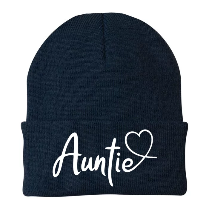 Auntie Cute Heart Logo Knit Cap Winter Beanie