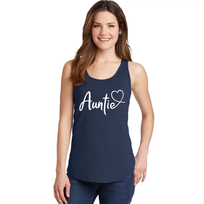 Auntie Cute Heart Logo Ladies Essential Tank