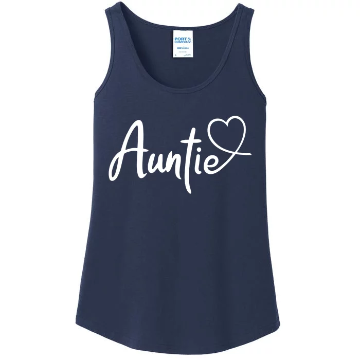 Auntie Cute Heart Logo Ladies Essential Tank