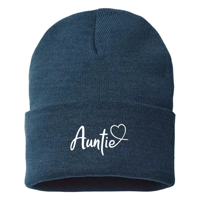 Auntie Cute Heart Logo Sustainable Knit Beanie