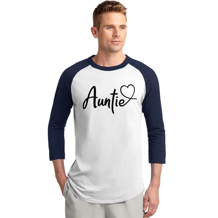 Auntie Cute Heart Logo Baseball Sleeve Shirt