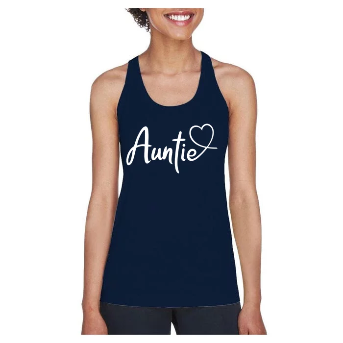 Auntie Cute Heart Logo Women's Racerback Tank