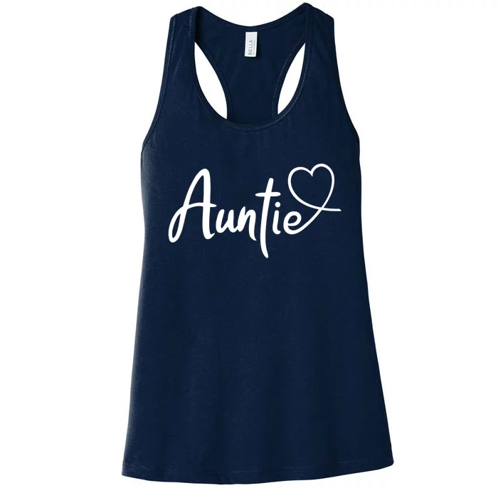 Auntie Cute Heart Logo Women's Racerback Tank