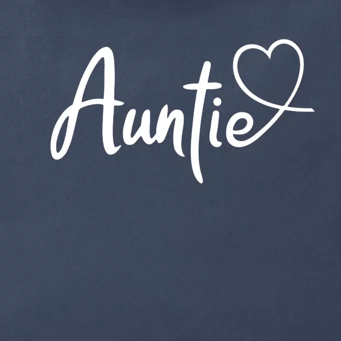 Auntie Cute Heart Logo Zip Tote Bag