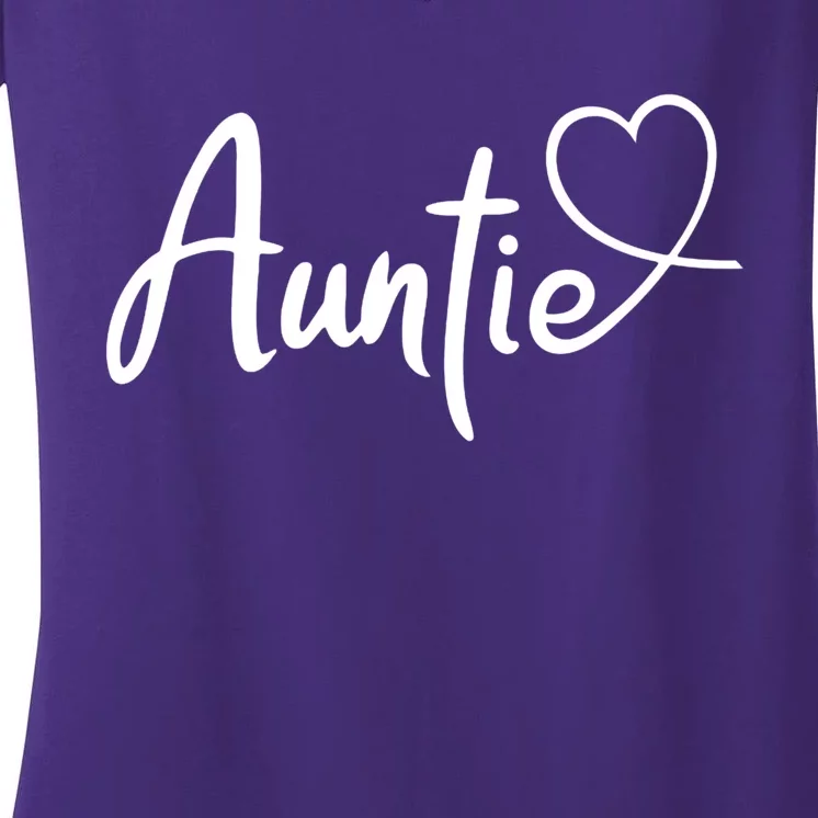 Auntie Cute Heart Logo Women's V-Neck T-Shirt