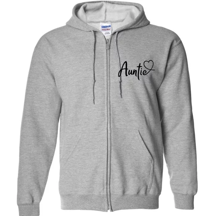 Auntie Cute Heart Logo Full Zip Hoodie