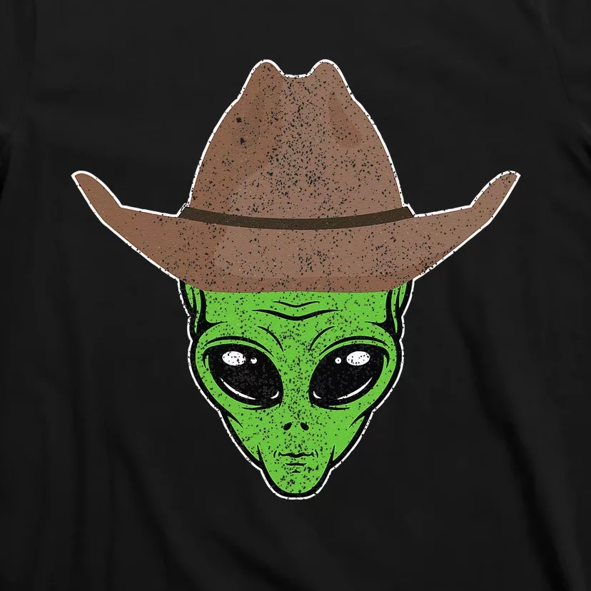 Alien Cowboy Hat Funny Halloween Gift For Outer Space Lover T-Shirt