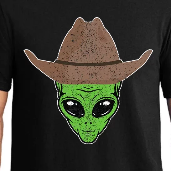 Alien Cowboy Hat Funny Halloween Gift For Outer Space Lover Pajama Set