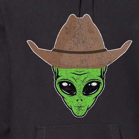 Alien Cowboy Hat Funny Halloween Gift For Outer Space Lover Premium Hoodie