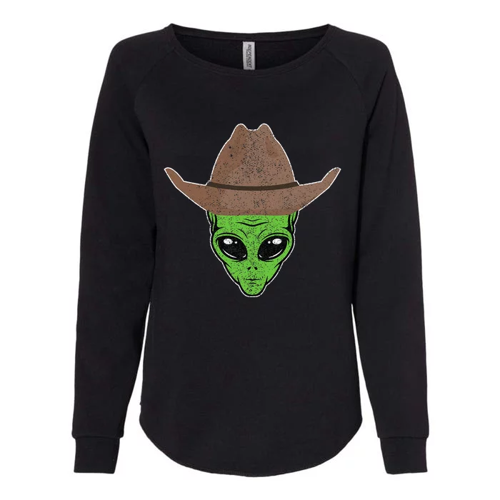 Alien Cowboy Hat Funny Halloween Gift For Outer Space Lover Womens California Wash Sweatshirt