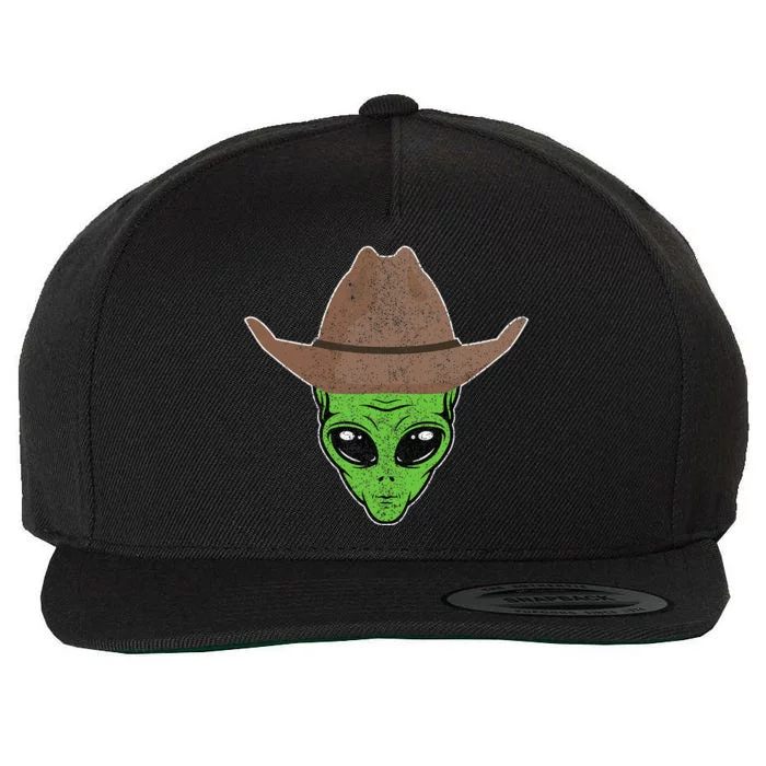 Alien Cowboy Hat Funny Halloween Gift For Outer Space Lover Wool Snapback Cap