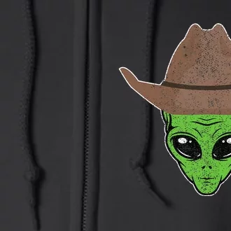 Alien Cowboy Hat Funny Halloween Gift For Outer Space Lover Full Zip Hoodie