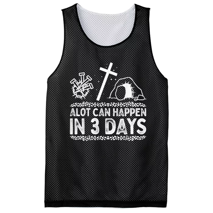 Alot Can Happen In 3 Days, Hallelujah Easter Jesus Christian Mesh Reversible Basketball Jersey Tank