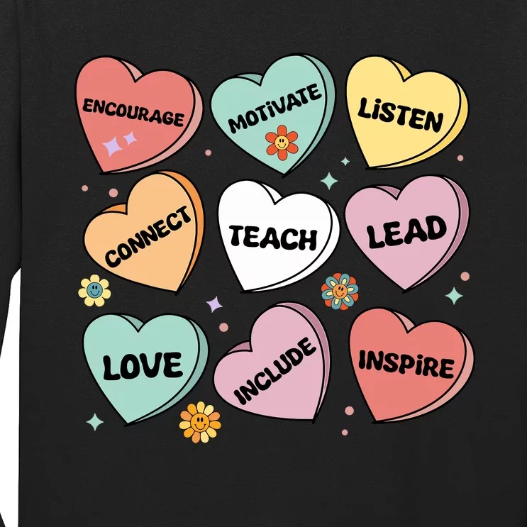 Affirmations Candy Heart Teacher ValentineS Day 2024 Wo Long Sleeve Shirt