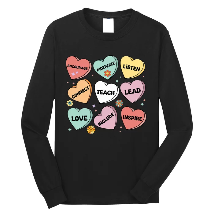 Affirmations Candy Heart Teacher ValentineS Day 2024 Wo Long Sleeve Shirt