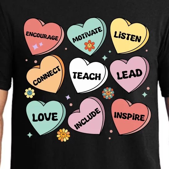 Affirmations Candy Heart Teacher ValentineS Day 2024 Wo Pajama Set