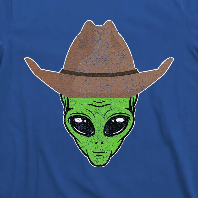 Alien Cowboy Hat Funny Halloween Gift For Outer Space Lover T-Shirt