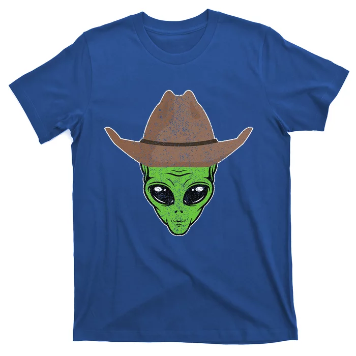 Alien Cowboy Hat Funny Halloween Gift For Outer Space Lover T-Shirt