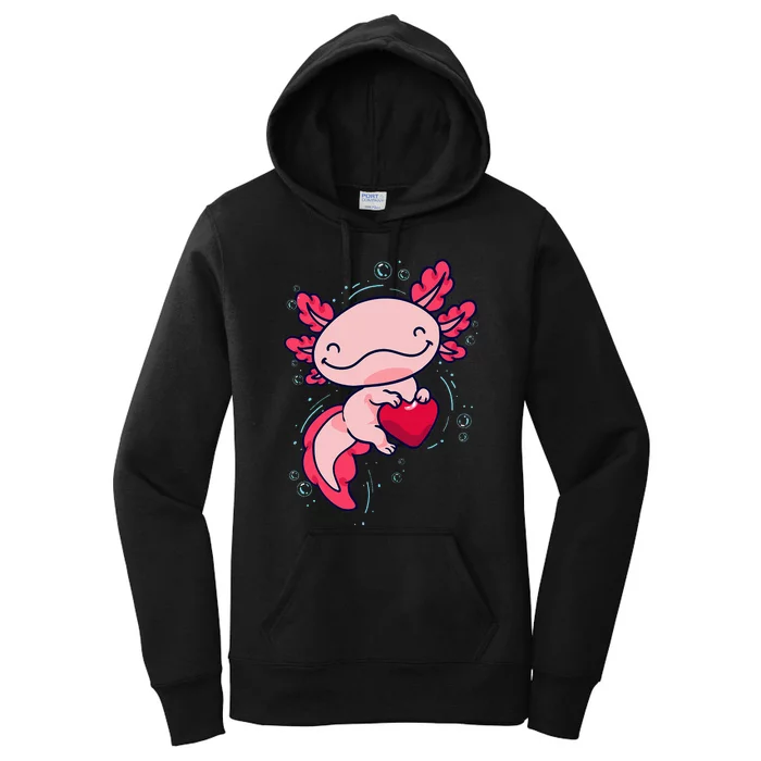 Axolotl Cute Heart Women's Pullover Hoodie