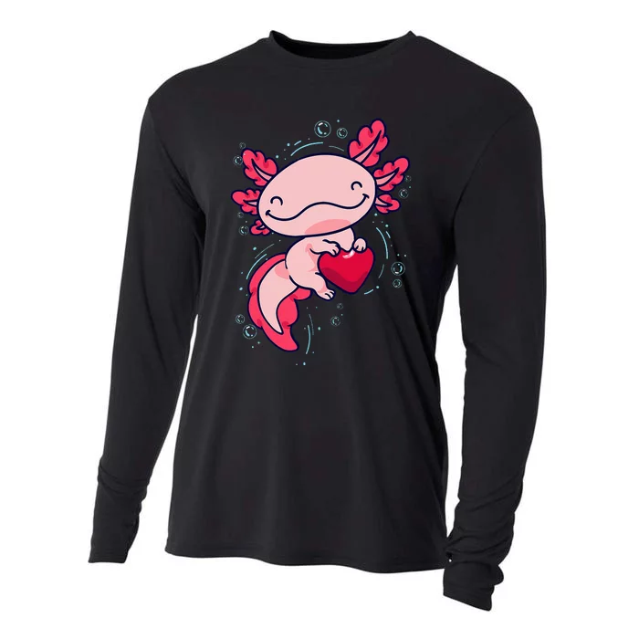 Axolotl Cute Heart Cooling Performance Long Sleeve Crew