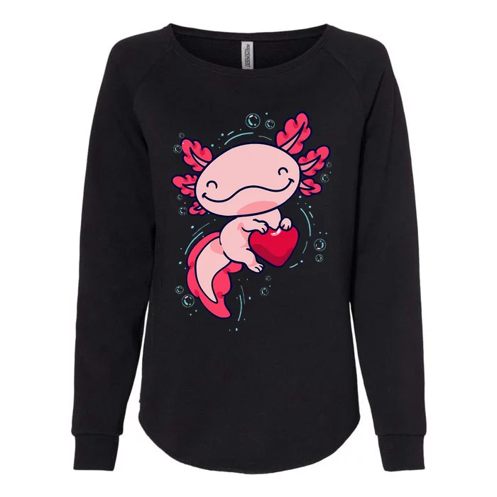 Axolotl Cute Heart Womens California Wash Sweatshirt