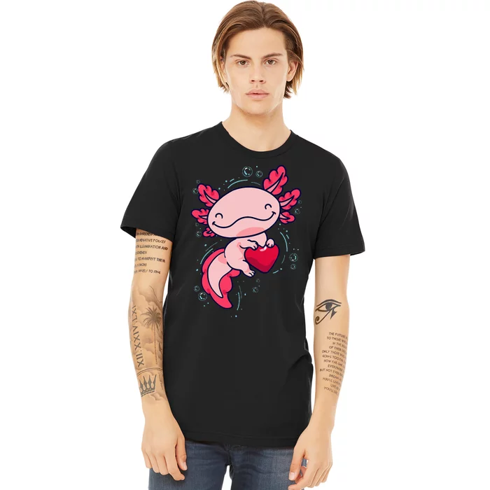 Axolotl Cute Heart Premium T-Shirt