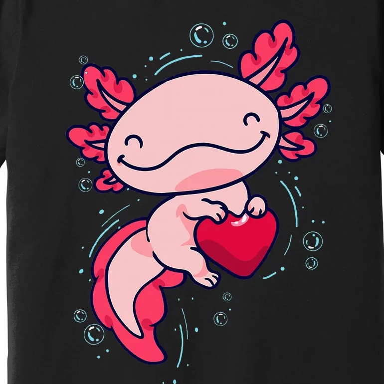 Axolotl Cute Heart Premium T-Shirt