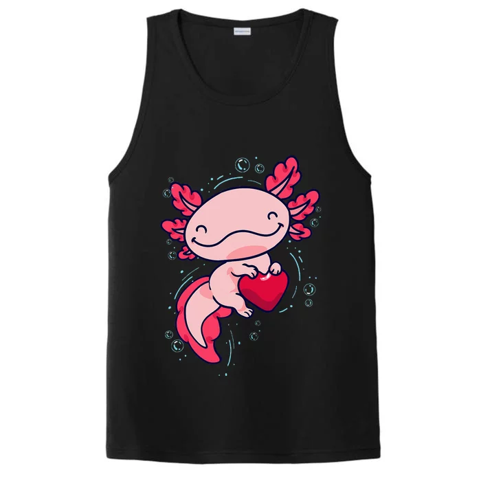 Axolotl Cute Heart Performance Tank