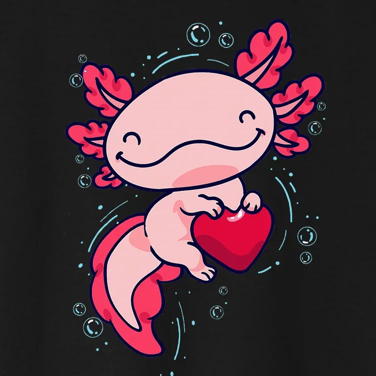 Axolotl Cute Heart Women's Crop Top Tee