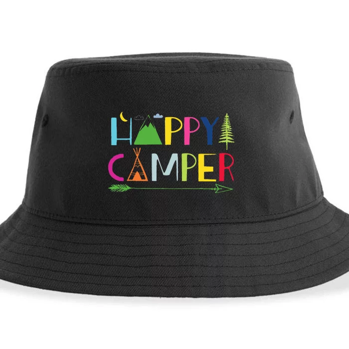 Arrow Camper Happy Summer Camp Camping Gift Men Women Kids Sustainable Bucket Hat