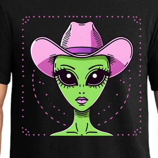 Alien Cowgirl Howdy Western Space Lover Yeehaw Texas Women Pajama Set