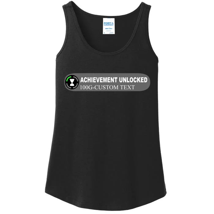 Achievement Unlocked Custom Personalize Text Ladies Essential Tank