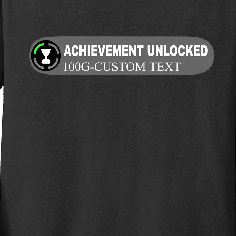 Achievement Unlocked Custom Personalize Text Kids Long Sleeve Shirt