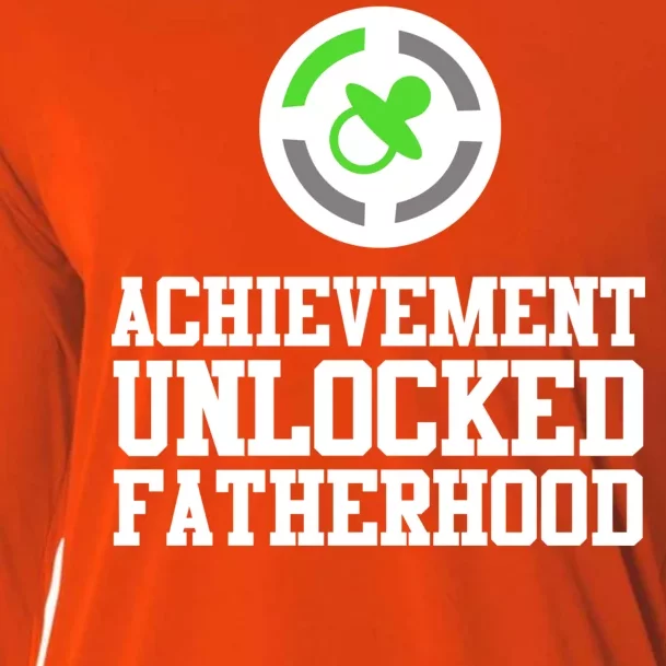 Achievement Unlocked Fatherhood Cooling Performance Long Sleeve Crew