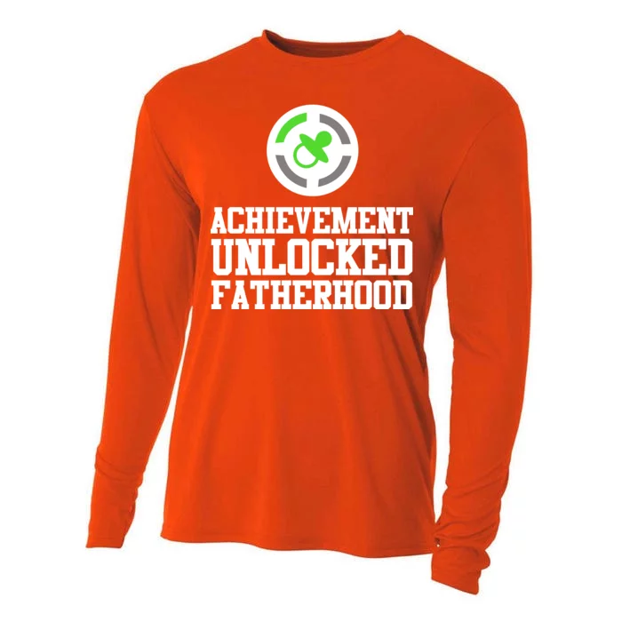 Achievement Unlocked Fatherhood Cooling Performance Long Sleeve Crew