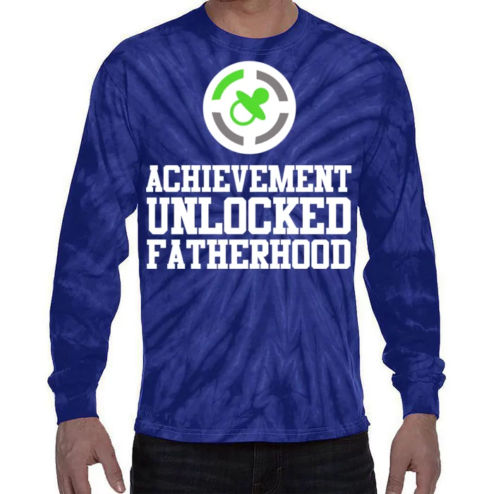 Achievement Unlocked Fatherhood Tie-Dye Long Sleeve Shirt