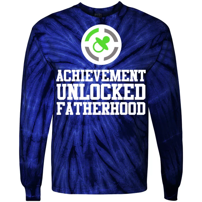 Achievement Unlocked Fatherhood Tie-Dye Long Sleeve Shirt