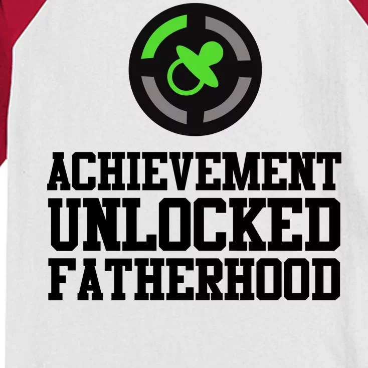 Achievement Unlocked Fatherhood Kids Colorblock Raglan Jersey