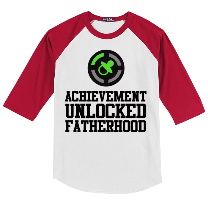 Achievement Unlocked Fatherhood Kids Colorblock Raglan Jersey