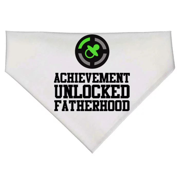 Achievement Unlocked Fatherhood USA-Made Doggie Bandana