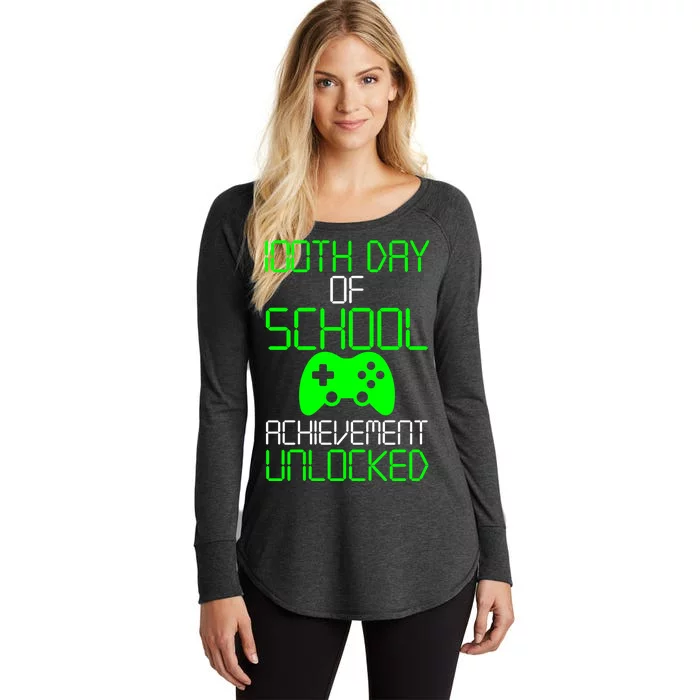 Achievement Unlocked Funny 100th Day Of School Women's Perfect Tri Tunic Long Sleeve Shirt