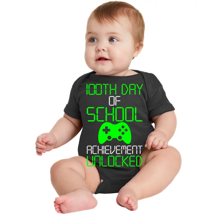 Achievement Unlocked Funny 100th Day Of School Baby Bodysuit