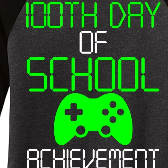 Achievement Unlocked Funny 100th Day Of School Women's Tri-Blend 3/4-Sleeve Raglan Shirt