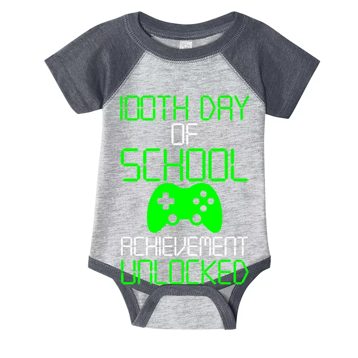 Achievement Unlocked Funny 100th Day Of School Infant Baby Jersey Bodysuit