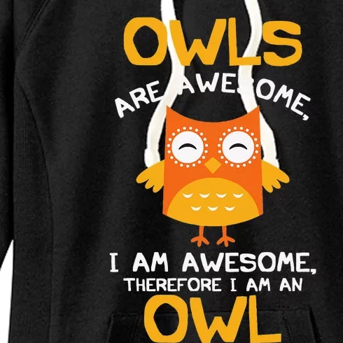 Awesome Cartoon I am an Owl for Owl Lovers Women's Fleece Hoodie