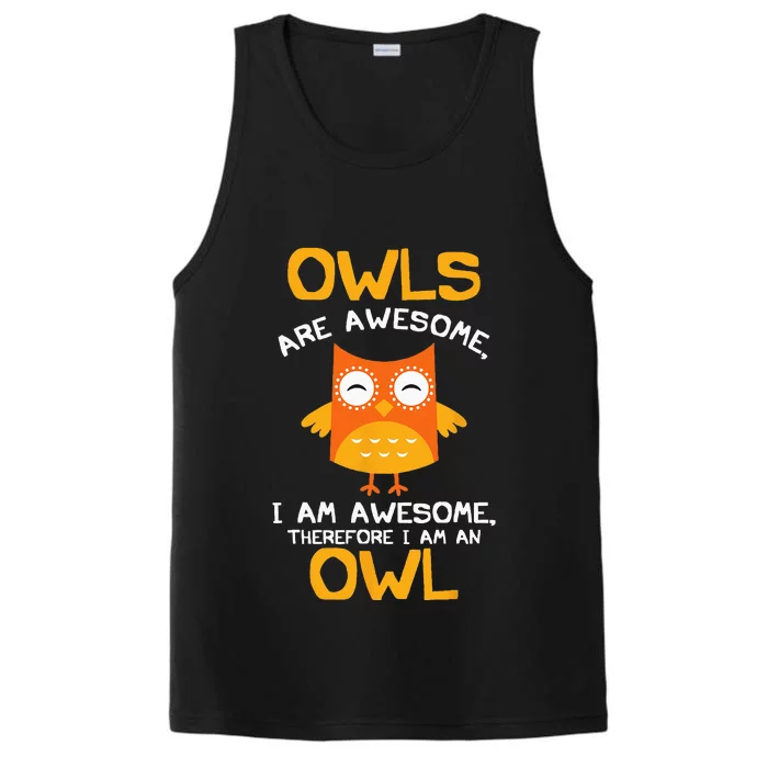 Awesome Cartoon I Am An Owl For Owl Lovers Performance Tank