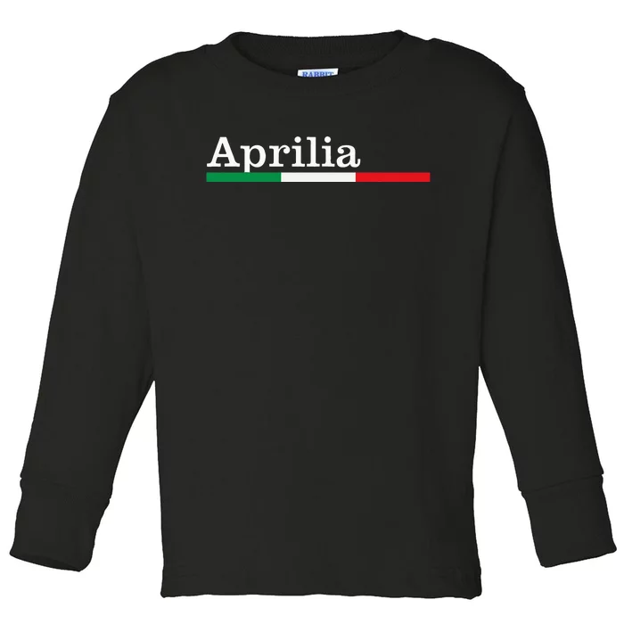 Aprilia Città Italiana Bandiera Italia Maglietta Toddler Long Sleeve Shirt